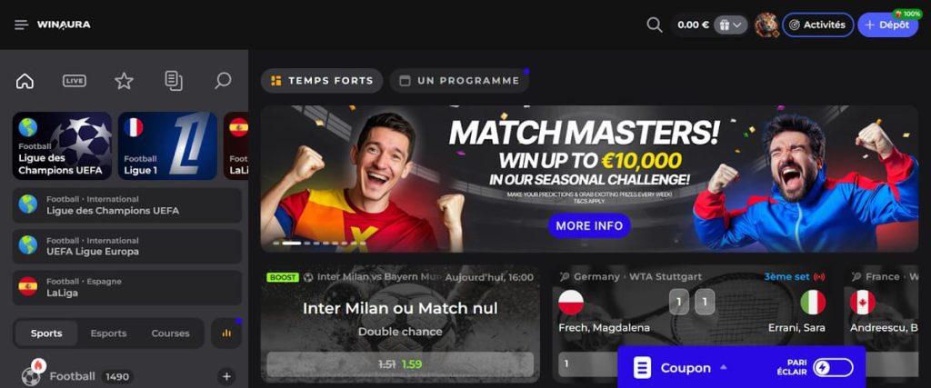 Winaura Casino paris sportifs